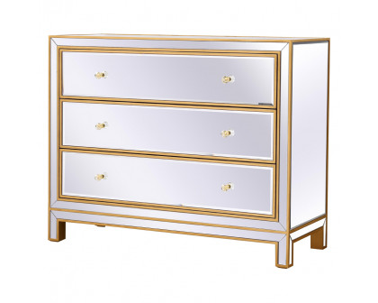 Elegant 3 Drawers 40" Chest - Gold (MF72019G)