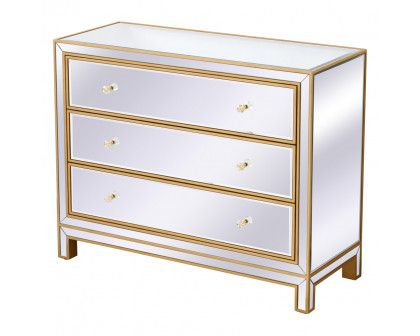 Elegant 3 Drawers 40" Chest - Gold (MF72019G)