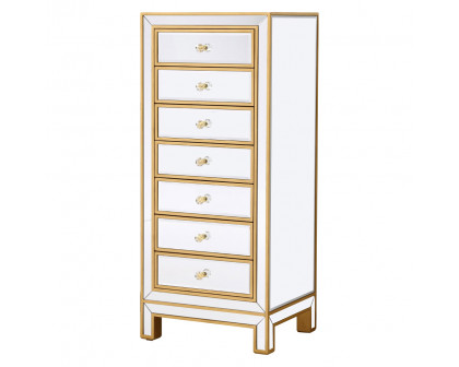 Elegant 7 Drawers 18" Lingerie Chest - Gold (MF72047G)