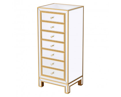 Elegant 7 Drawers 18" Lingerie Chest - Gold (MF72047G)