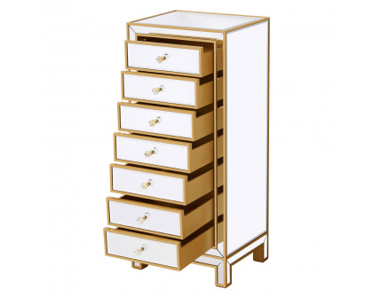 Elegant 7 Drawers 18" Lingerie Chest - Gold (MF72047G)