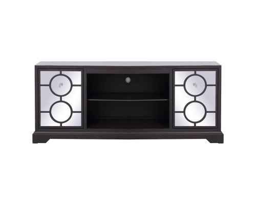 Elegant 60" Mirrored TV Cabinet Stand - Dark Brown (MF802DT)