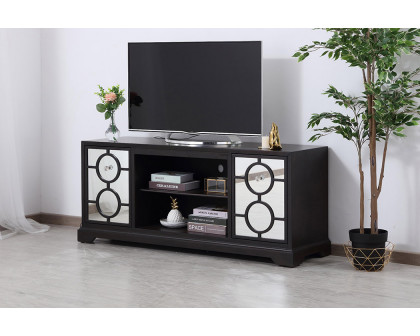 Elegant 60" Mirrored TV Cabinet Stand - Dark Brown (MF802DT)