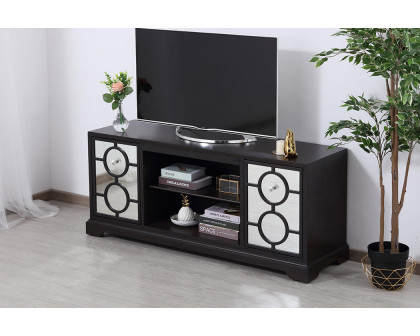 Elegant 60" Mirrored TV Cabinet Stand - Dark Brown (MF802DT)