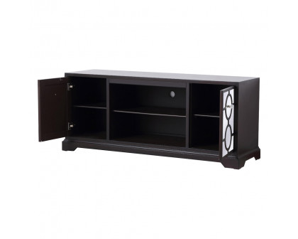 Elegant 60" Mirrored TV Cabinet Stand - Dark Brown (MF802DT)