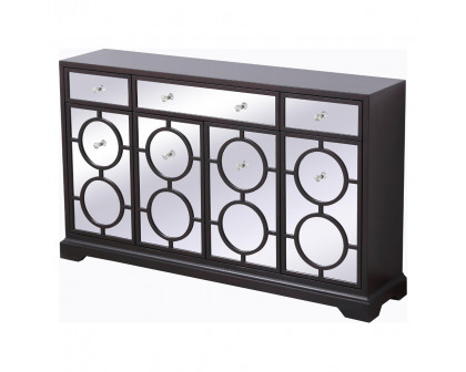 Elegant 60" Mirrored Credenza - Dark Brown (MF81001DT)