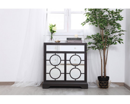 Elegant 32" Mirrored Cabinet - Dark Brown (MF81002DT)