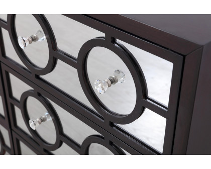 Elegant 48" Mirrored Six Drawer Cabinet - Dark Brown (MF81017DT)