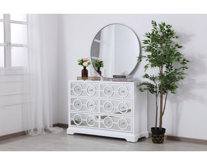 Elegant 48" Mirrored Six Drawer Cabinet - White (MF81017WH)