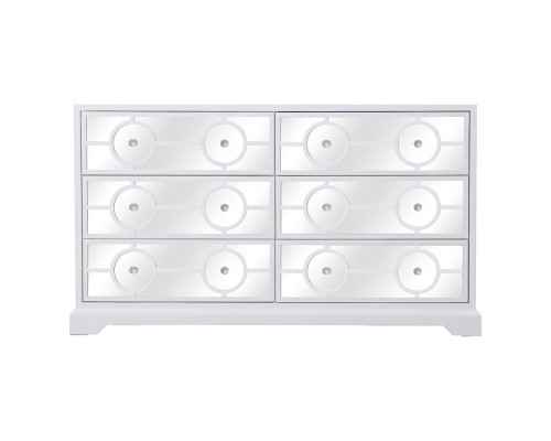 Elegant - 60" Mirrored Six Drawer Cabinet (MF81036WH)