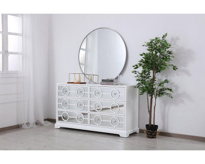 Elegant - 60" Mirrored Six Drawer Cabinet (MF81036WH)