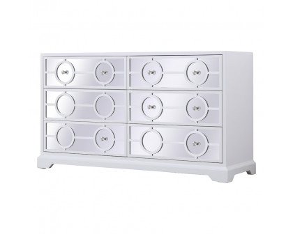 Elegant - 60" Mirrored Six Drawer Cabinet (MF81036WH)