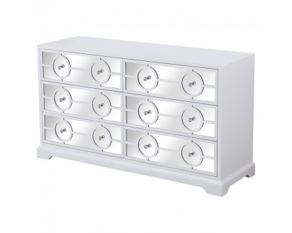 Elegant - 60" Mirrored Six Drawer Cabinet (MF81036WH)