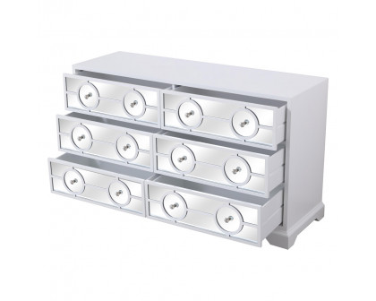 Elegant - 60" Mirrored Six Drawer Cabinet (MF81036WH)