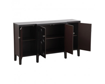 Elegant 60" Mirrored Credenza - Dark Brown (MF82001DT)