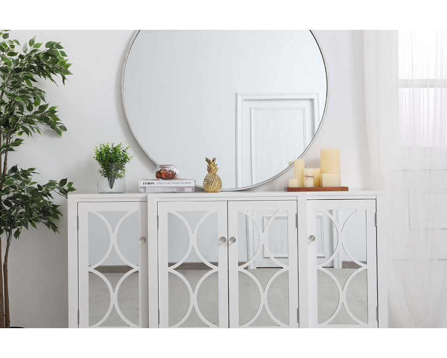 Elegant 60" Mirrored Credenza - White (MF82001WH)