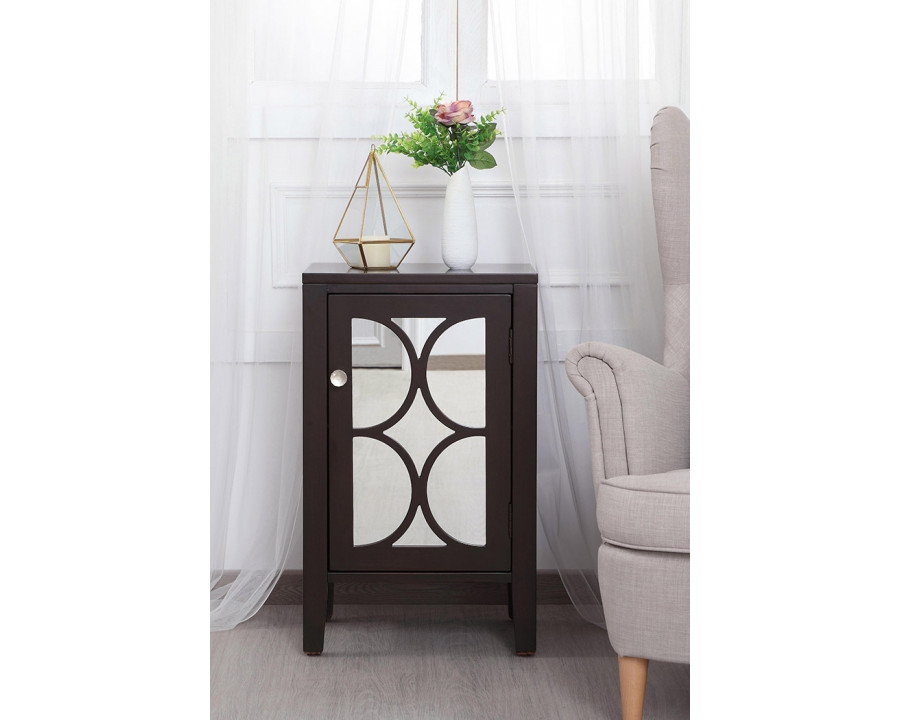 Elegant 18" Mirrored Cabinet - Dark Brown (MF82035DT)