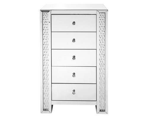 Elegant - 29" Crystal Five Drawers Chest (MF91005)