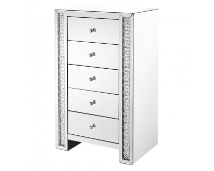 Elegant - 29" Crystal Five Drawers Chest (MF91005)