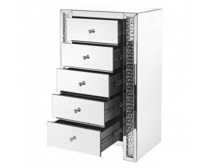 Elegant - 29" Crystal Five Drawers Chest (MF91005)