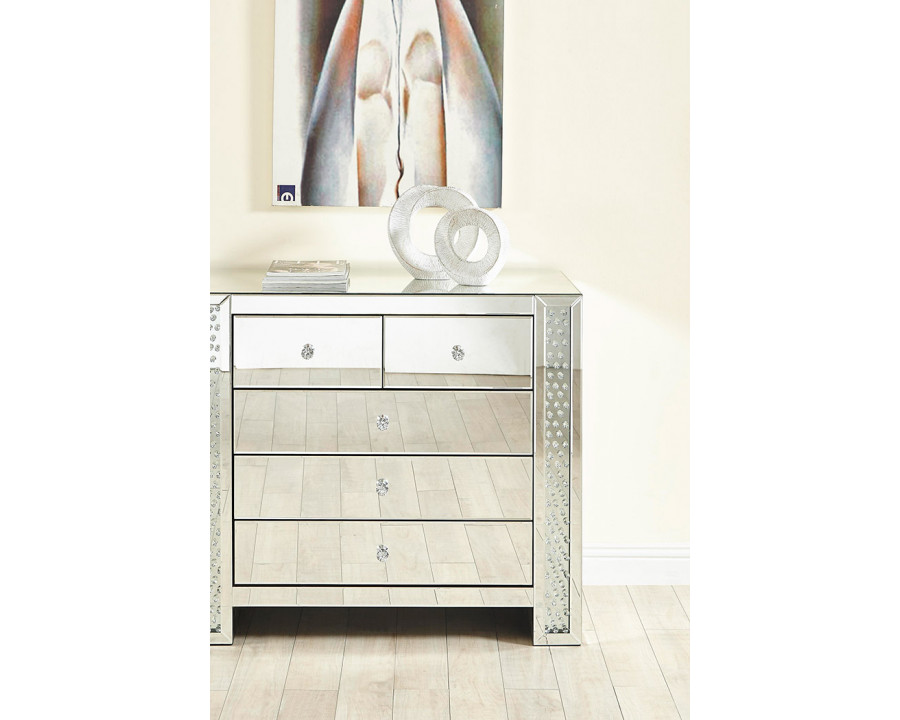 Elegant - 39.5" Crystal Five Drawers Cabinet (MF91007)