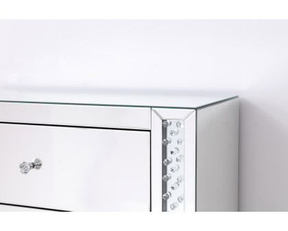 Elegant - 34" Clear Crystal Mirrored Five Drawer Cabinet (MF91053)