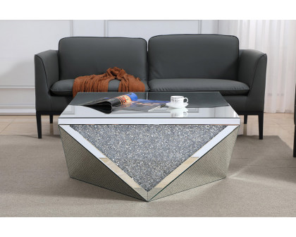 Elegant - 38" Square Crystal Coffee Table (MF92005)