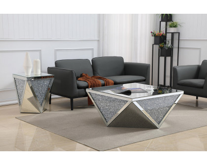 Elegant - 38" Square Crystal Coffee Table (MF92005)