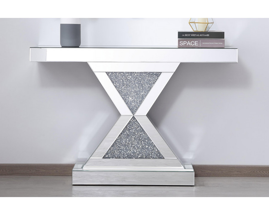 Elegant - 47" Crystal Mirrored Console Table (MF92034)