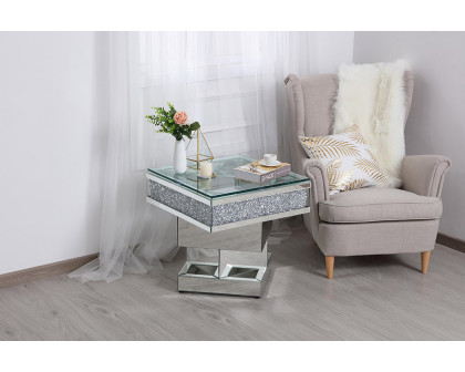 Elegant - 24" Crystal Mirrored End Table (MF92042)