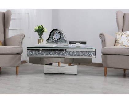 Elegant - 39" Crystal Mirrored Coffee Table (MF92043)