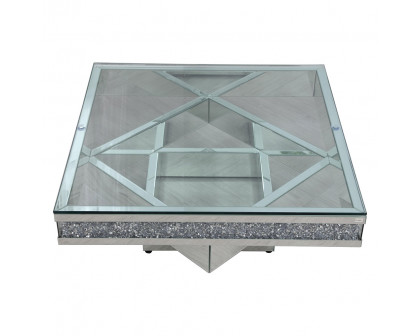 Elegant - 39" Crystal Mirrored Coffee Table (MF92043)