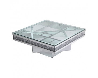 Elegant - 39" Crystal Mirrored Coffee Table (MF92043)