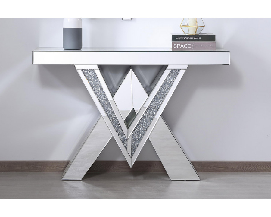 Elegant - 47" Crystal Mirrored Console Table (MF92044)