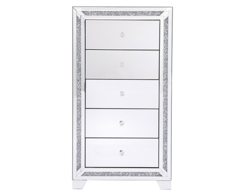 Elegant - 25.5" Crystal Mirrored 5 Drawer Cabinet (MF92046)