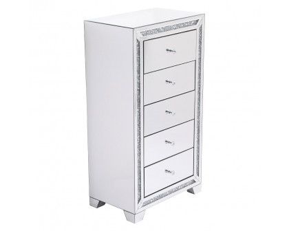 Elegant - 25.5" Crystal Mirrored 5 Drawer Cabinet (MF92046)