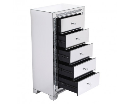 Elegant - 25.5" Crystal Mirrored 5 Drawer Cabinet (MF92046)