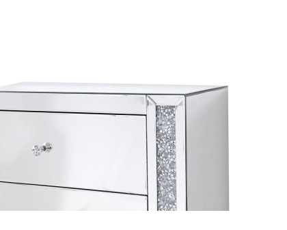 Elegant - 34" Silver Crystal Mirrored Five Drawer Cabinet (MF92054)