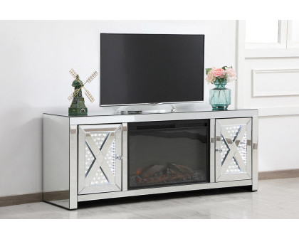 Elegant - Raiden Clear TV Cabinet with Fireplace