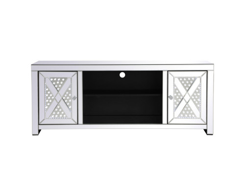 Elegant Raiden 59" Clear TV Cabinet with Fireplace - Clear (MF98904C)