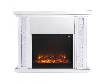 Elegant - Crystal Mirrored Mantle with Crystal Insert Fireplace (PNT-MF9901)