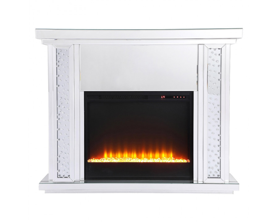 Elegant - Crystal Mirrored Mantle with Crystal Insert Fireplace (PNT-MF9901)