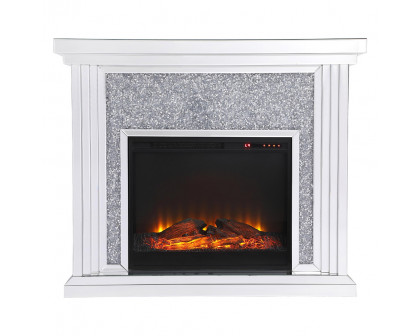 Elegant - Crystal Mirrored Mantle with Crystal Insert Fireplace (PNT-MF9902)