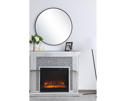 Elegant 47.5" Crystal Mirrored Mantle with Crystal Insert Fireplace - Clear (MF9902-F1)