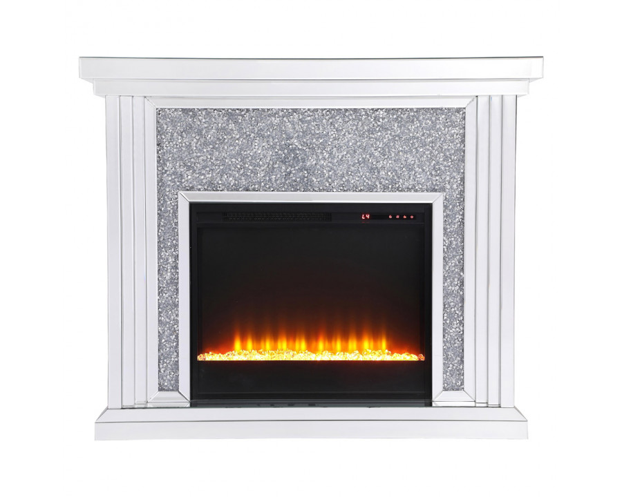 Elegant - Crystal Mirrored Mantle with Crystal Insert Fireplace (PNT-MF9902)