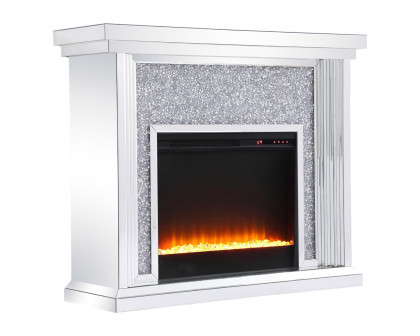 Elegant - Crystal Mirrored Mantle with Crystal Insert Fireplace (PNT-MF9902)