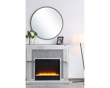 Elegant 47.5" Crystal Mirrored Mantle with Crystal Insert Fireplace - Clear (MF9902-F2)