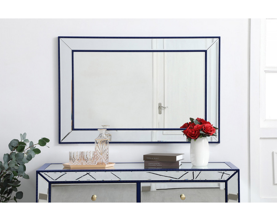 Elegant Wall Mirror - Blue, L 42" (MR32842BL)