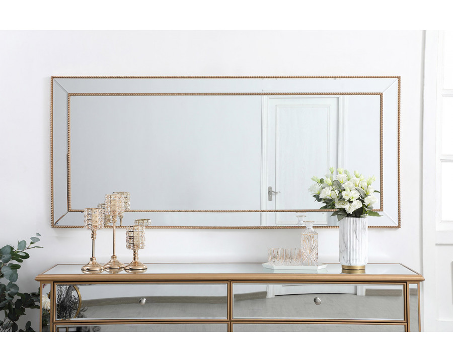 Elegant Wall Mirror - Gold, L 72" (MR33272G)