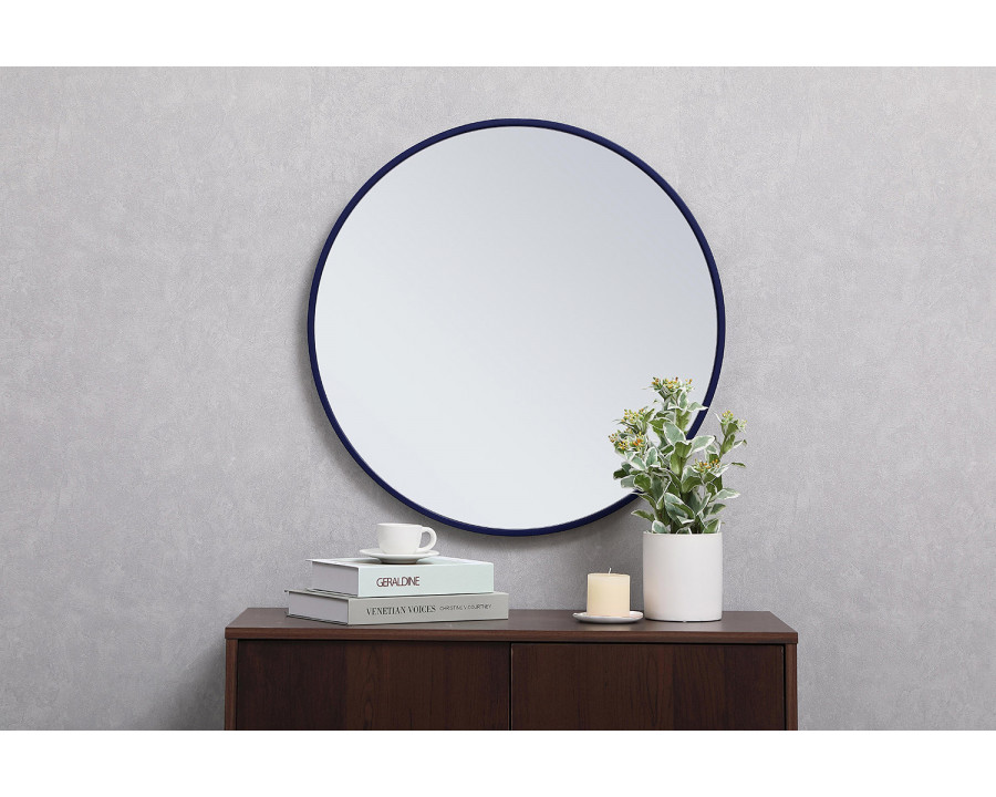 Elegant Wall Mirror - Blue, L 24" (MR4031BL)